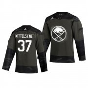 Wholesale Cheap Buffalo Sabres #37 Casey Mittelstadt Adidas 2019 Veterans Day Men's Authentic Practice NHL Jersey Camo