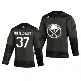 Wholesale Cheap Buffalo Sabres #37 Casey Mittelstadt Adidas 2019 Veterans Day Men\'s Authentic Practice NHL Jersey Camo