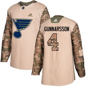 Wholesale Cheap Adidas Blues #4 Carl Gunnarsson Camo Authentic 2017 Veterans Day Stitched NHL Jersey