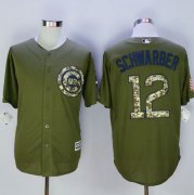 Wholesale Cheap Cubs #12 Kyle Schwarber Green Camo New Cool Base Stitched MLB Jersey