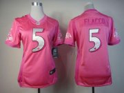Wholesale Cheap Nike Ravens #5 Joe Flacco Pink Women's Be Luv'd Stitched NFL Elite Jersey
