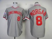 Wholesale Cheap Mitchell And Ness Reds #8 Joe Morgan Grey Throwback Stitched MLB Jersey