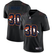 Wholesale Cheap Denver Broncos #30 Phillip Lindsay Men's Nike Team Logo Dual Overlap Limited NFL Jersey Black