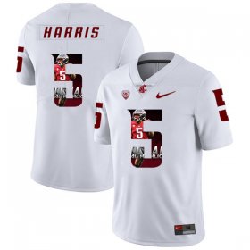 Wholesale Cheap Washington State Cougars 5 Travell Harris White Fashion College Football Jersey