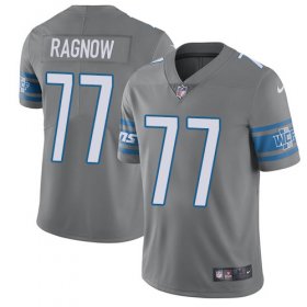 Wholesale Cheap Nike Lions #77 Frank Ragnow Gray Men\'s Stitched NFL Limited Rush Jersey