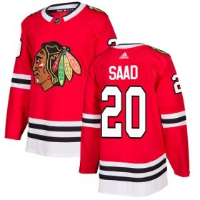 Wholesale Cheap Adidas Blackhawks #20 Brandon Saad Red Home Authentic Stitched NHL Jersey