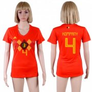 Wholesale Cheap Women's Belgium #4 Kompany Red Home Soccer Country Jersey