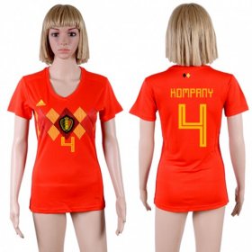Wholesale Cheap Women\'s Belgium #4 Kompany Red Home Soccer Country Jersey