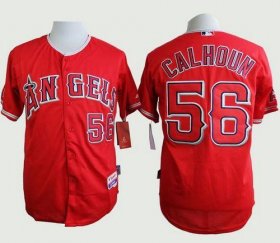 Wholesale Cheap Angels of Anaheim #56 Kole Calhoun Red Cool Base Stitched MLB Jersey