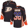 Wholesale Cheap Adidas Ducks #36 John Gibson Black Home Authentic USA Flag Youth Stitched NHL Jersey