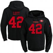 Wholesale Cheap Nike 49ers #42 Ronnie Lott Black Name & Number Pullover NFL Hoodie