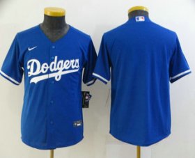 Wholesale Cheap Youth Los Angeles Dodgers Blank Blue Stitched MLB Cool Base Nike Jersey