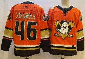 Wholesale Cheap Men\'s Anaheim Ducks #46 Trevor Zegras Orange Authentic Adidas Jersey