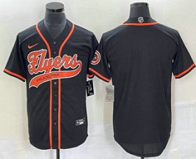 Wholesale Cheap Men\'s Philadelphia Flyers Blank Black Cool Base Stitched Baseball Jersey