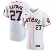 Wholesale Cheap Men's Houston Astros #27 Jose Altuve White 2022 World Series Flex Base Stitched Baseball Jersey