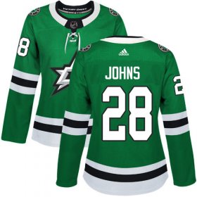 Cheap Adidas Stars #28 Stephen Johns Green Home Authentic Women\'s Stitched NHL Jersey