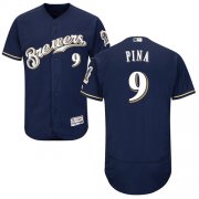 Wholesale Cheap Brewers #9 Manny Pina Navy Blue Flexbase Authentic Collection Stitched MLB Jersey