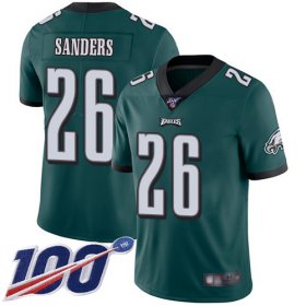 Wholesale Cheap Nike Eagles #26 Miles Sanders Midnight Green Team Color Men\'s Stitched NFL 100th Season Vapor Limited Jersey