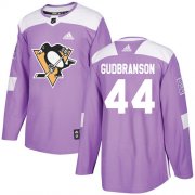 Wholesale Cheap Adidas Penguins #44 Erik Gudbranson Purple Authentic Fights Cancer Stitched NHL Jersey