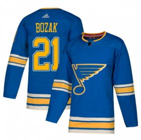 Wholesale Cheap Men\'s Authentic St. Louis Blues #21 Tyler Bozak Blue Alternate Official Adidas Jersey