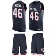 Wholesale Cheap Nike Texans #46 Jon Weeks Navy Blue Team Color Men's Stitched NFL Limited Tank Top Suit Jersey