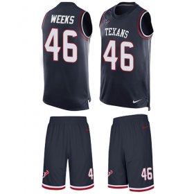 Wholesale Cheap Nike Texans #46 Jon Weeks Navy Blue Team Color Men\'s Stitched NFL Limited Tank Top Suit Jersey