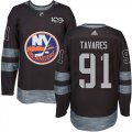 Wholesale Cheap Adidas Islanders #91 John Tavares Black 1917-2017 100th Anniversary Stitched NHL Jersey