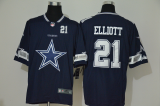 Wholesale Cheap Men's Dallas Cowboys #21 Ezekiel Elliott Navy Blue 2020 Big Logo Number Vapor Untouchable Stitched NFL Nike Fashion Limited Jersey