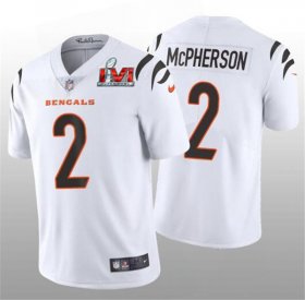 Wholesale Cheap Men\'s Cincinnati Bengals #2 Evan McPherson 2022 White Super Bowl LVI Vapor Limited Stitched Jersey