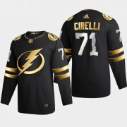 Cheap Tampa Bay Lightning #71 Anthony Cirelli Men's Adidas Black Golden Edition Limited Stitched NHL Jersey