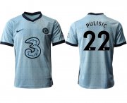 Wholesale Cheap Men 2020-2021 club Chelsea away aaa version 22 Light blue Soccer Jerseys