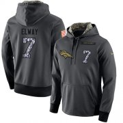 Wholesale Cheap NFL Men's Nike Denver Broncos #7 John Elway Stitched Black Anthracite Salute to Service Player Performance Hoodie