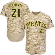 Wholesale Cheap Pirates #21 Roberto Clemente Camo Flexbase Authentic Collection Stitched MLB Jersey