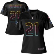 Wholesale Cheap Nike Cowboys #21 Ezekiel Elliott Black Women's NFL Fashion Game Jersey