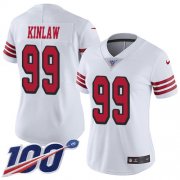 Wholesale Cheap Nike 49ers #99 Javon Kinlaw White Women's Stitched NFL Limited Rush 100th Season Jersey