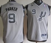 Cheap San Antonio Spurs #9 Tony Parker Gray Kids Jersey