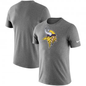 Wholesale Cheap Minnesota Vikings Nike Essential Logo Dri-FIT Cotton T-Shirt Heather Charcoal