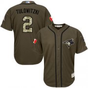 Wholesale Cheap Blue Jays #2 Troy Tulowitzki Green Salute to Service Stitched MLB Jersey
