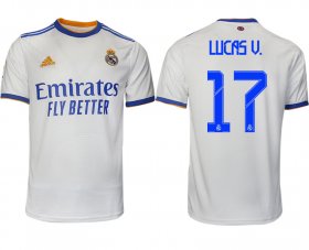 Wholesale Cheap Men 2021-2022 Club Real Madrid home aaa version white 17 Soccer Jerseys