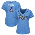 Wholesale Cheap Rays #4 Blake Snell Light Blue Alternate Women's Stitched MLB Jersey