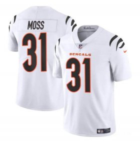 Cheap Men\'s Cincinnati Bengals #31 Zack Moss White Vapor Untouchable Limited Stitched Jersey