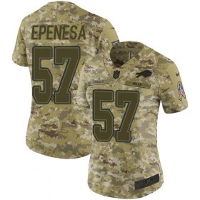 Wholesale Cheap Nike Bills #57 A.J. Epenesas Camo Women\'s Stitched NFL Limited 2018 Salute To Service Jersey