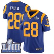 Wholesale Cheap Nike Rams #28 Marshall Faulk Royal Blue Alternate Super Bowl LIII Bound Men's Stitched NFL Vapor Untouchable Limited Jersey