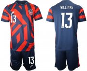 Wholesale Cheap Men 2020-2021 National team United States away 13 blue Nike Soccer Jersey