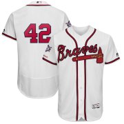Wholesale Cheap Atlanta Braves #42 Majestic 2019 Jackie Robinson Day Flex Base Jersey White