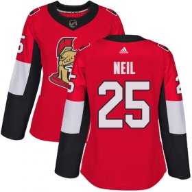 Wholesale Cheap Adidas Senators #25 Chris Neil Red Home Authentic Women\'s Stitched NHL Jersey