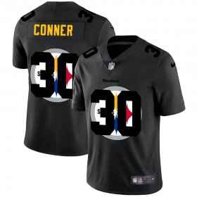 Wholesale Cheap Pittsburgh Steelers #30 James Conner Men\'s Nike Team Logo Dual Overlap Limited NFL Jersey Black