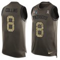 Wholesale Cheap Nike Patriots #8 Jamie Collins Sr Green Men's Stitched NFL Limited Salute To Service Tank Top Jersey
