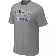 Wholesale Cheap Nike NFL Los Angeles Chargers Heart & Soul NFL T-Shirt Light Grey