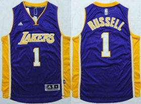 Wholesale Cheap Men\'s Los Angeles Lakers #1 D\'Angelo Russell Revolution 30 Swingman 2015 Draft New Purple Jersey